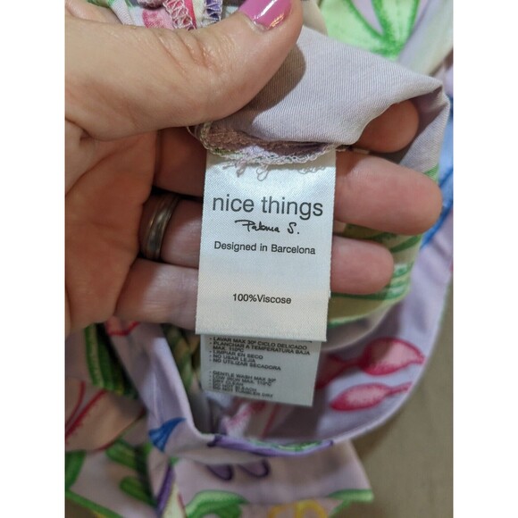 Nice Things by Paloma S. Plant & Cactus Theme Wide Leg Side Zipper Pants Size 8 - Picture 7 of 12